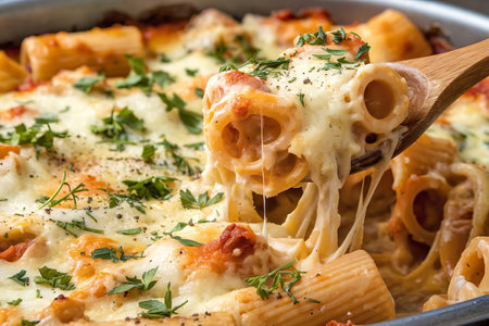 A photo of a close-up pasta dishの写真素材