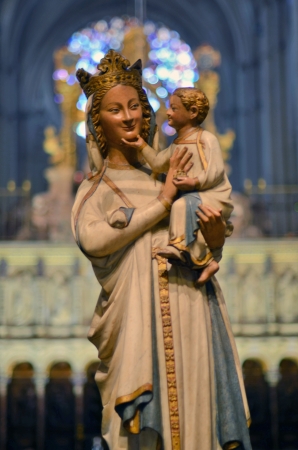 Unique smiling Virgin at the Cathedral of Toledo in Spainのeditorial素材