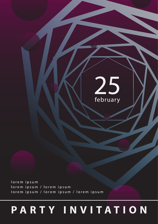 Party invitations poster design template. Geometric elements. Modern style. illustration.のイラスト素材