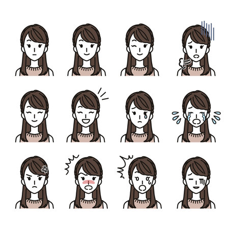 Women with various expressionsのイラスト素材
