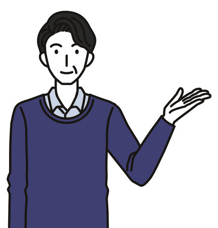 Men in their 40s and 50s to be introducedのイラスト素材