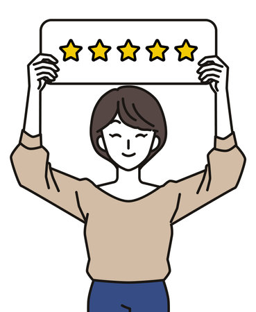 Woman with 5 Star Tagのイラスト素材