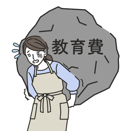 Women struggling with the cost of educationのイラスト素材