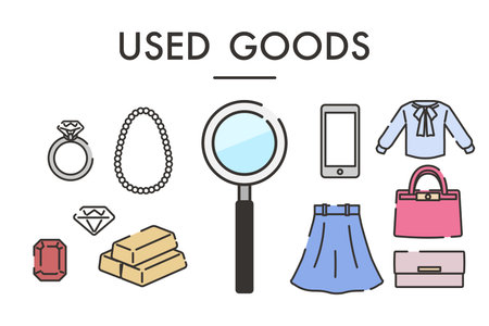 A set of things that can be assessed for purchaseのイラスト素材