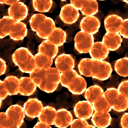 Orange virus cells microscopic backgroundの写真素材