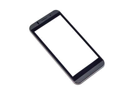 Mobile smartphone with white screen on isolated background