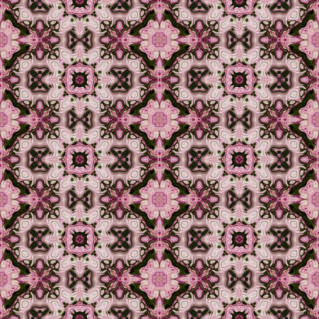 Floral Kaleidoscopic mosaic seamless texture or background