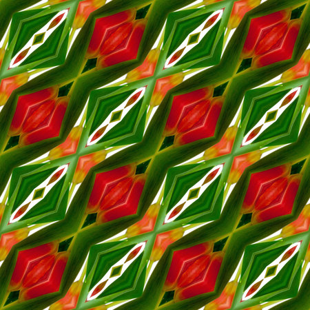 Floral Kaleidoscopic mosaic seamless texture or background