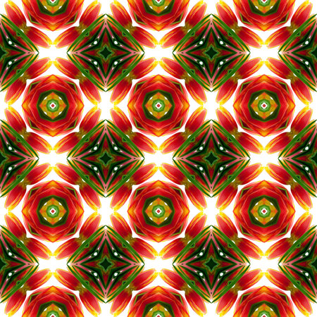Floral Kaleidoscopic mosaic seamless texture or background