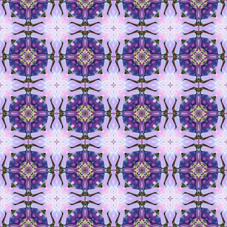 Floral Kaleidoscopic mosaic seamless texture or backgroundの写真素材