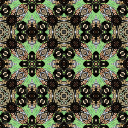 Floral Kaleidoscopic mosaic seamless texture or background