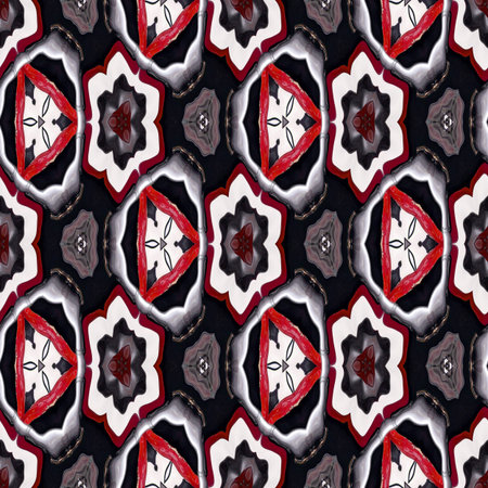 Floral Kaleidoscopic mosaic seamless texture or background
