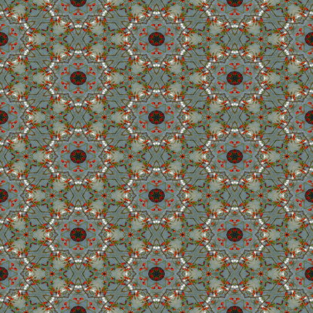 Kaleidoscope mosaic rose hip seamless texture or background