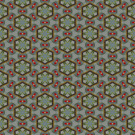 Kaleidoscope mosaic rose hip seamless texture or background