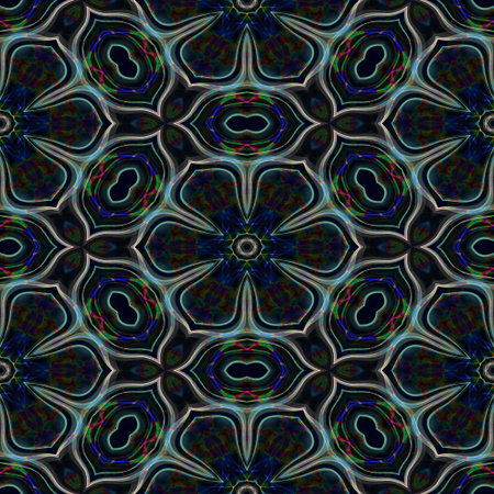 Kaleidoscopic wallpaper tiles. Seamless texture