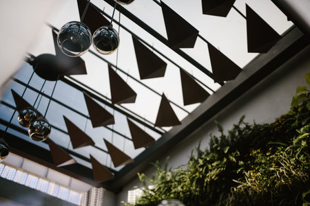 Interior shot of a rooftop bar