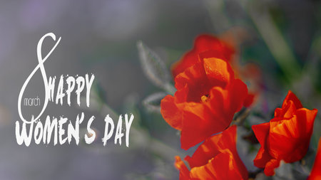 8 march Happy Women's Day. Beautiful flowers. 8 march Happy Women's Day text in the image.