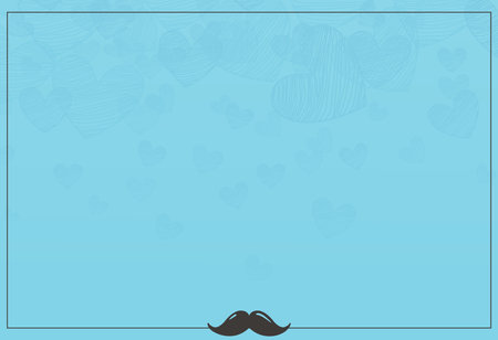 A lovingly designed light blue background filled with mustache, ideal for Father's Day themed content, evoking warmth and affection. Vector illustrationのイラスト素材