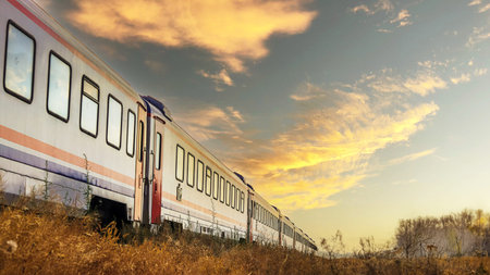Dogu Ekspresi or Scenic view of the Eastern Express train journeying through Erzurum, symbolizing...