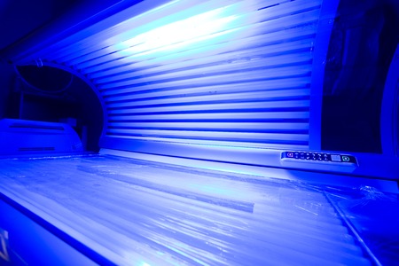 girl in a solariumの写真素材