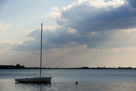Clouds over the lakeの写真素材