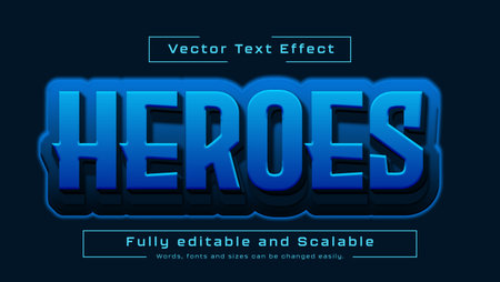 heroes blue editable text effectのイラスト素材