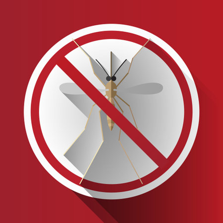 Vector Long Shadow Flat No Mosquito Signのイラスト素材