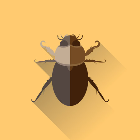 Vector Long Shadow Beetle Bug Incect Sandのイラスト素材