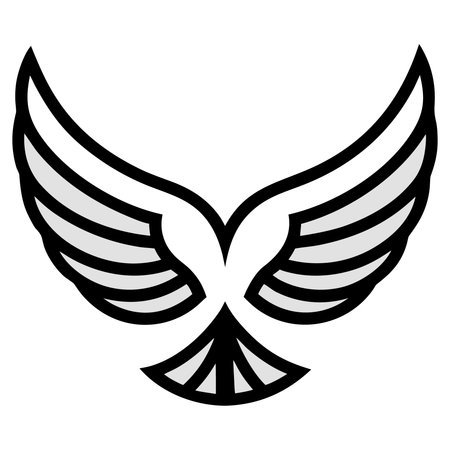 Wings flat icon. Vector sign for mobile concept and web design.のイラスト素材