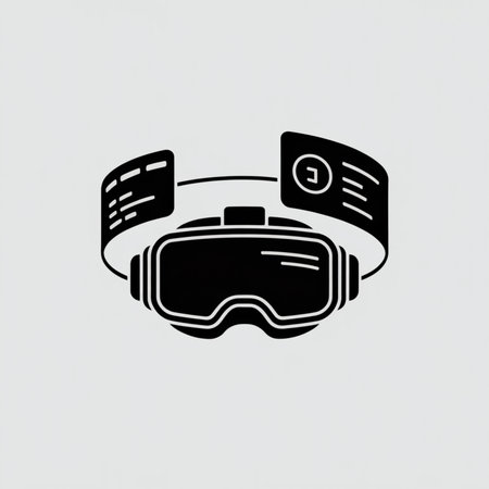 Virtual reality glasses icon isolated on a white background. Vector illustration.の素材
