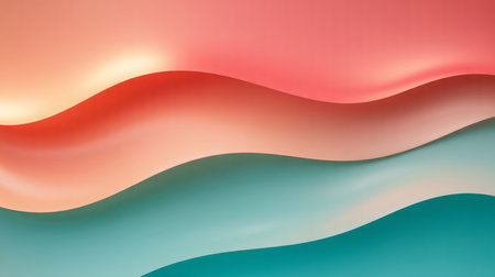 abstract background of blue and pink waves. 3d render illustrationの素材
