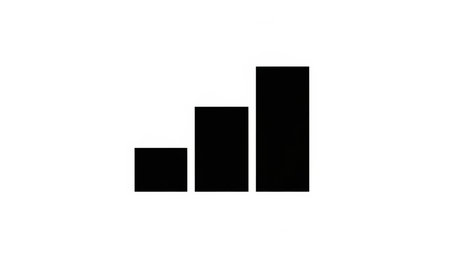 A black bar graph isolated on a white background. Vector illustration.の素材