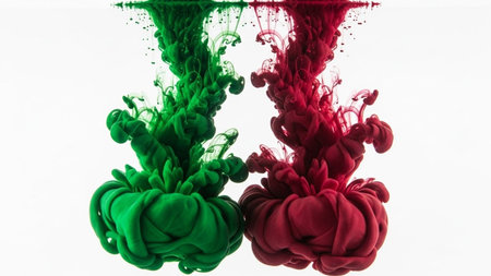 Acrylic colors in water. Ink in water. Abstract background.の素材