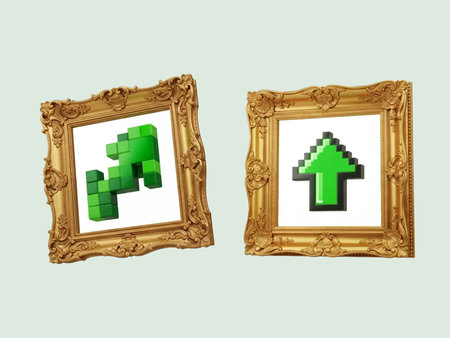 Set of wooden frames with green arrow. Isolated on white background