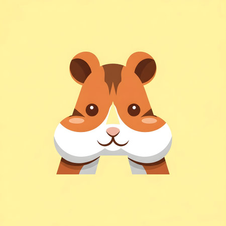 Cute hamster cartoon animal vector illustration. Cute pet hamster icon.の素材