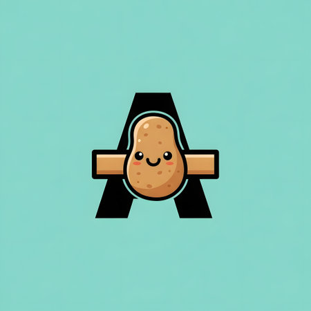Cute cartoon potato character vector illustration. Cute potato icon.の素材