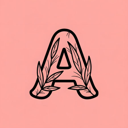 Letter A logo with leaves. Monogram design template elements for your application or corporate identity.の素材