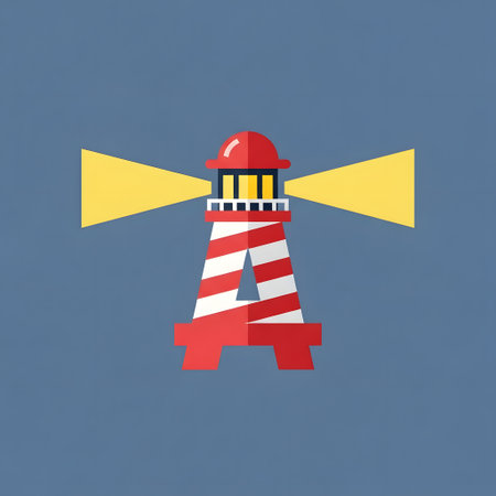 Lighthouse icon in flat style. Vector illustration. Eps 10.の素材