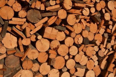 Heating woodの写真素材