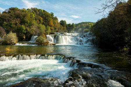 National park Krka, waterfalls, Croatiaの写真素材