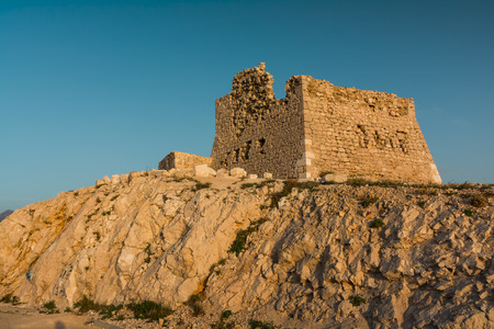 Ruins of fortress near Pag bridgeのeditorial素材