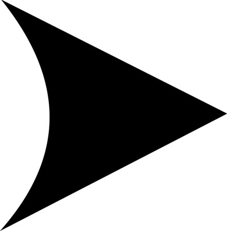 Arrowhead, pointer, cursor icon. Geometric element.