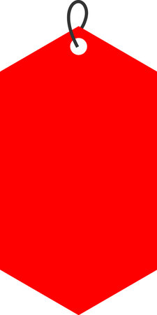 Red price tag isolated on white background. Vector illustration. Eps 10.のイラスト素材