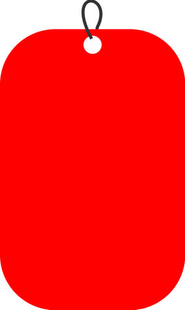 Blank red price tag isolated on white background. Vector illustration.のイラスト素材