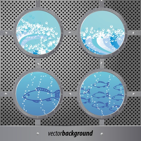 Submarine in the blue seaのイラスト素材