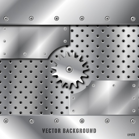Metal plate and gears vectorのイラスト素材