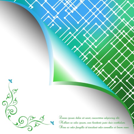 Abstract flower and mosaic vectorのイラスト素材