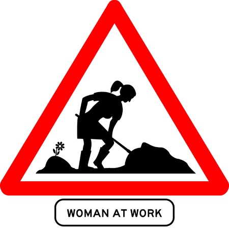 Woman at work traffic signのイラスト素材
