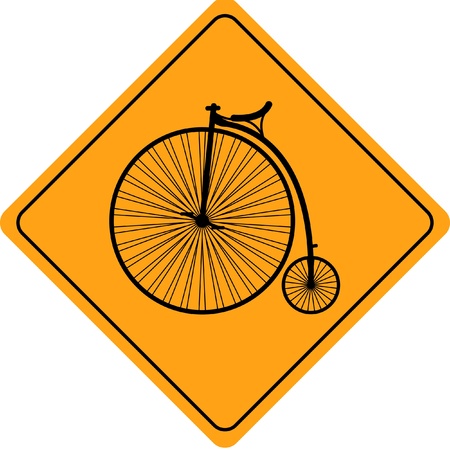 Velocipede (old  bicycle) road signのイラスト素材