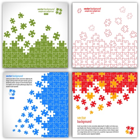 Puzzle pieces vector design setのイラスト素材